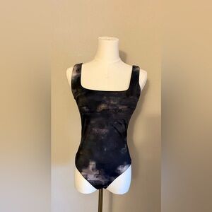 Babaton Navy WaterColor BodySuit